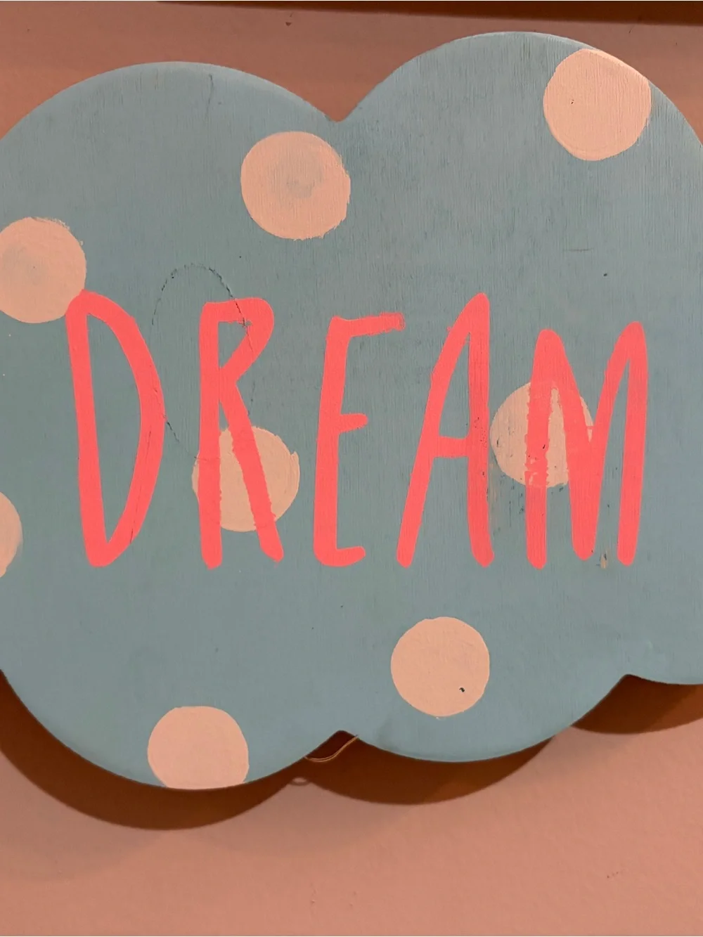 Dream Cloud Wall Decor - Pink on Light Blue